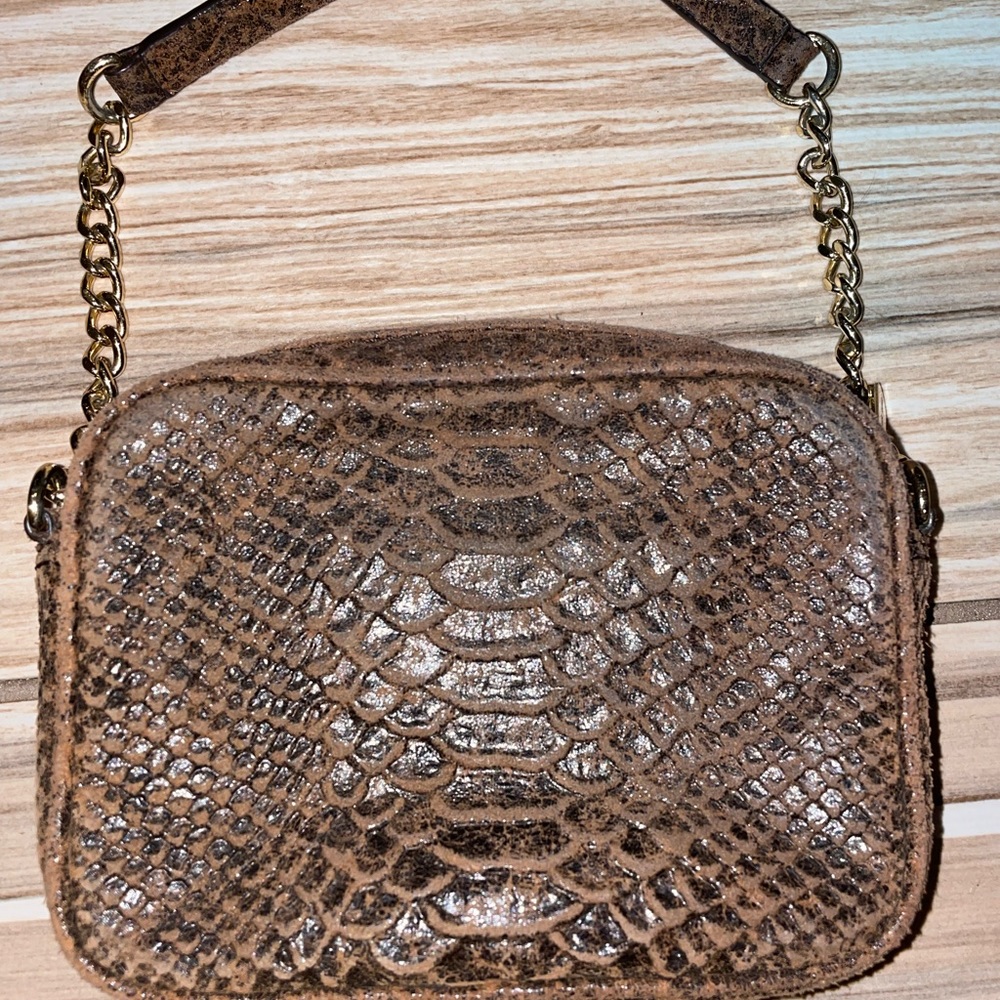 Michael Kors Brown Python Embossed Hamilton Leath… - image 6